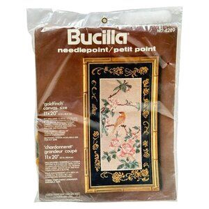 Bucilla Goldfinch Needlepoint Kit Petit Point 4289 Vintage Sealed New